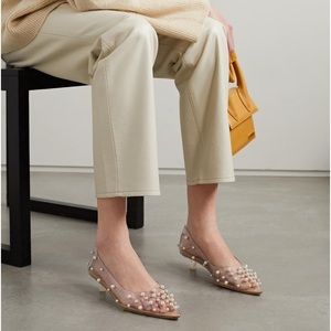 Cult Gaia Clear Pearl Roxy Kitten Heels Sz 38